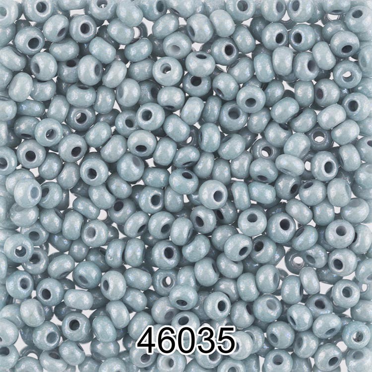 Бисер Чехия круглый 7, 10/0, 2,3 мм, 500 г, цвет: 46035 зелено-голубой