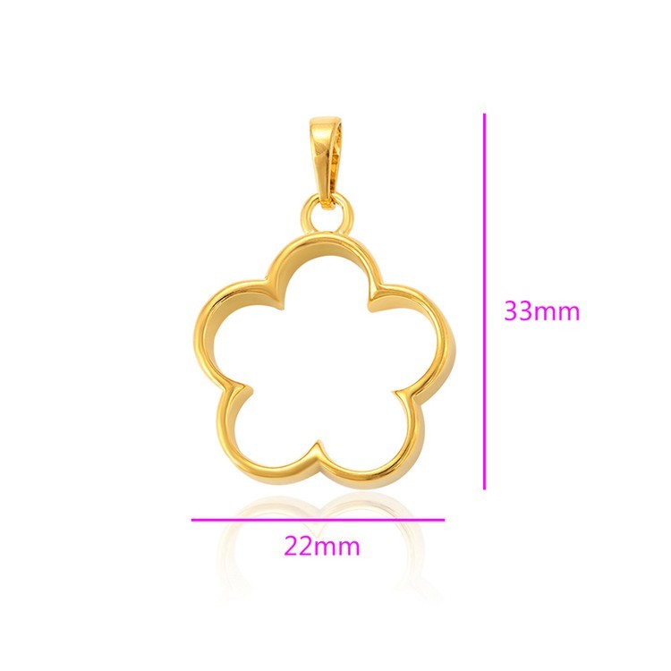 Металлический молд для кулона цветок, цвет: золото, 1 шт. — картинка 2