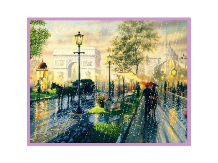 Рисунок на ткани для вышивания бисером «Дождь в Париже»