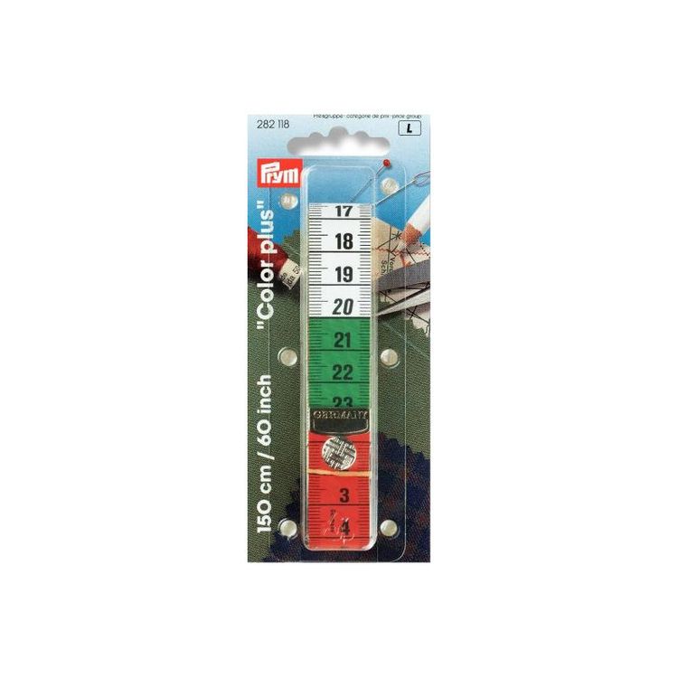 Сантиметр Color Plus с кнопкой, 150 см, шкала в см и дюймах, Prym — картинка 2