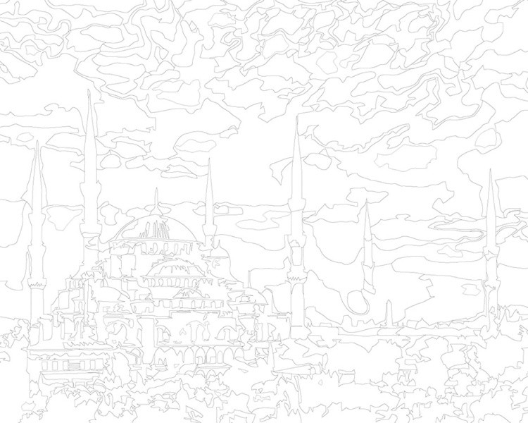 Картина по номерам «Стамбул, Турция: Голубая мечеть 40х50» — картинка 3