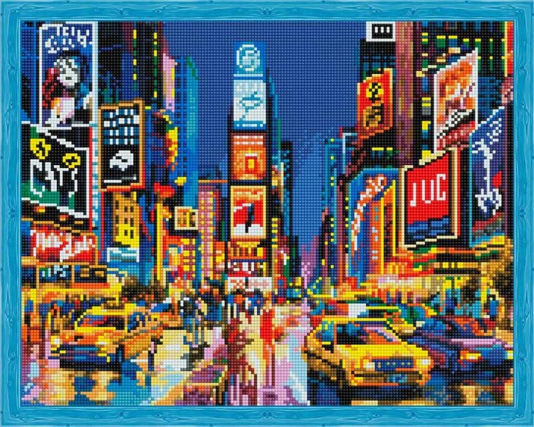 Алмазная вышивка «Нью-Йорк в огнях рекламы»