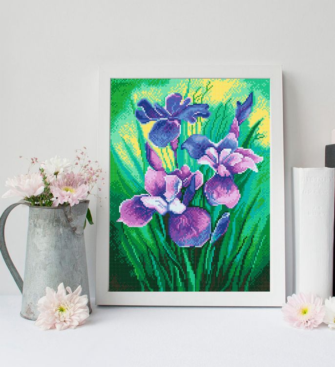 Алмазная вышивка «Синие ирисы» — картинка 2