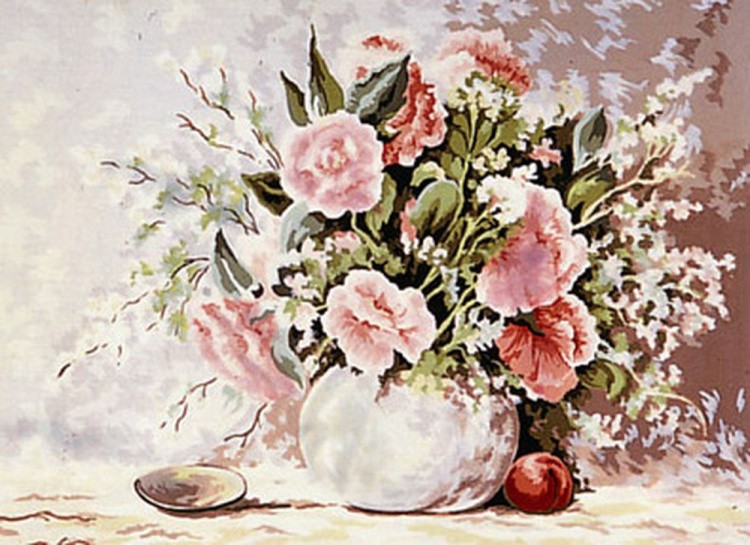 Рисунок на ткани «Нежные розы»