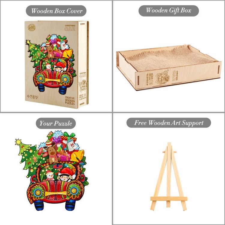 Деревянные пазлы «Новогодняя Машина M», Woodbests — картинка 5
