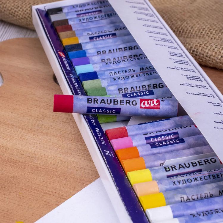 Пастель масляная художественная, 24 цв., круглое сечение, BRAUBERG ART CLASSIC — картинка 10