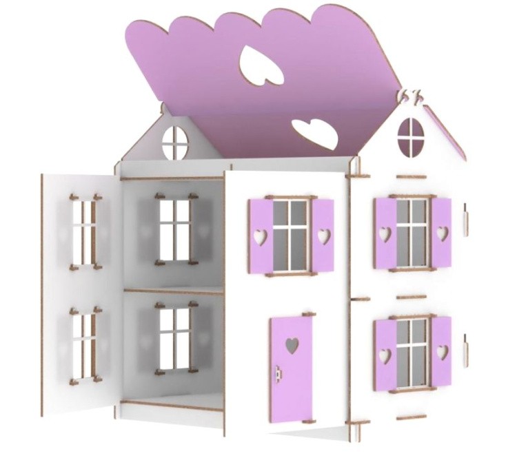Конструктор «Кукольный домик Playwood», цветной (сиреневый), MEREO — картинка 2