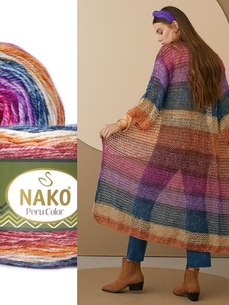 Пряжа NAKO PERU COLOR (Нако Перу колор), (32187), мультиколор, 4 шт. по 100 г — картинка 12