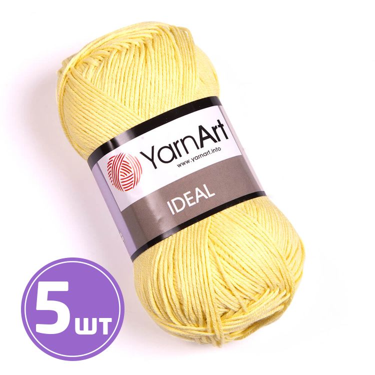 Пряжа YarnArt Ideal (224), светлый лимон, 5 шт. по 50 г