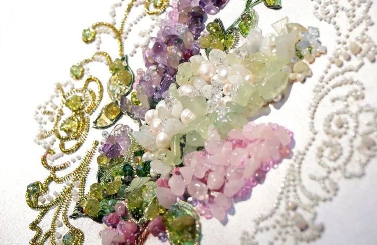 Набор для вышивания хрустальными бусинами «Цветочное кружево. Сирень» — картинка 5