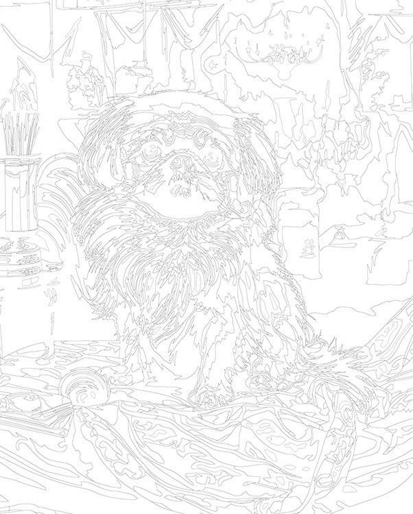 Картина по номерам «Собака Пекинес в комнате» — картинка 3