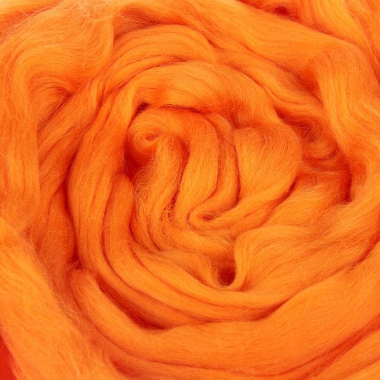 Шерсть для валяния Камтекс КТ ГЛ, полутонкая, цвет №035 (оранж), 50 г