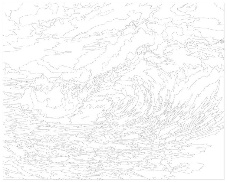 Картина по номерам «Природа: Морской пейзаж с большой волной на закате» — картинка 3