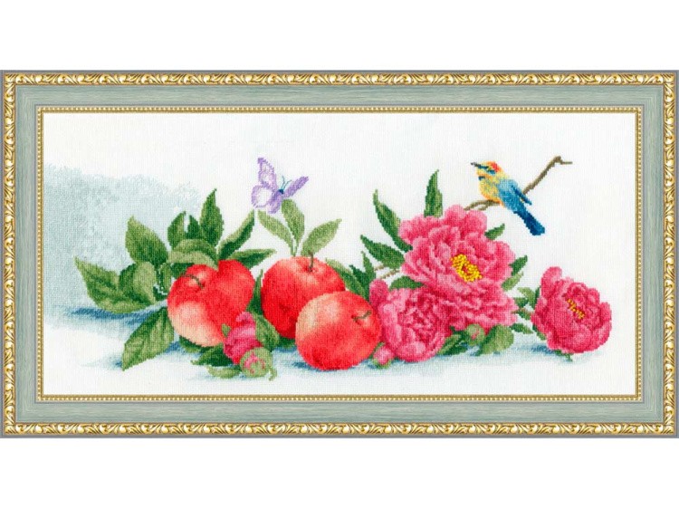 Набор для вышивания «Яблоки и пионы» — картинка 2