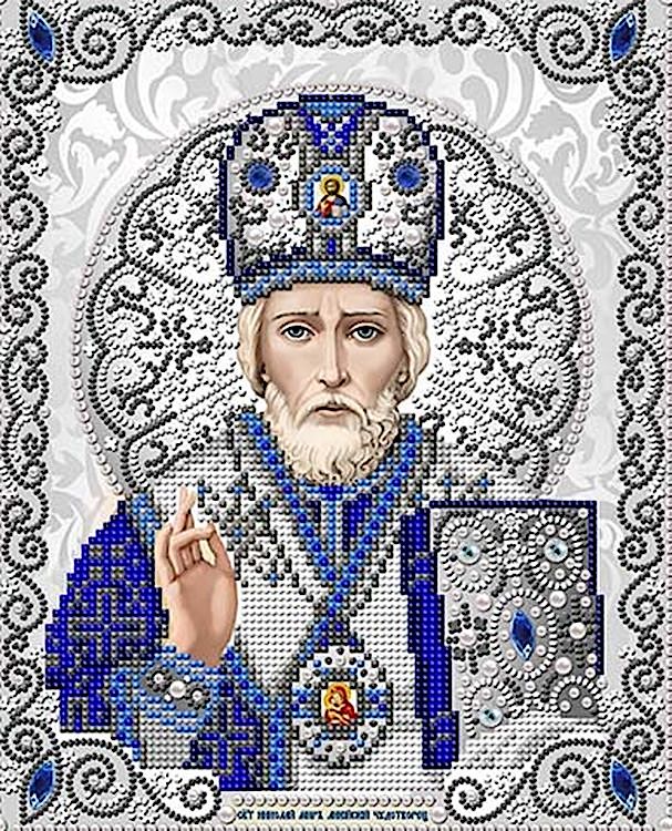 Рисунок на ткани «Святой Николай в жемчуге»