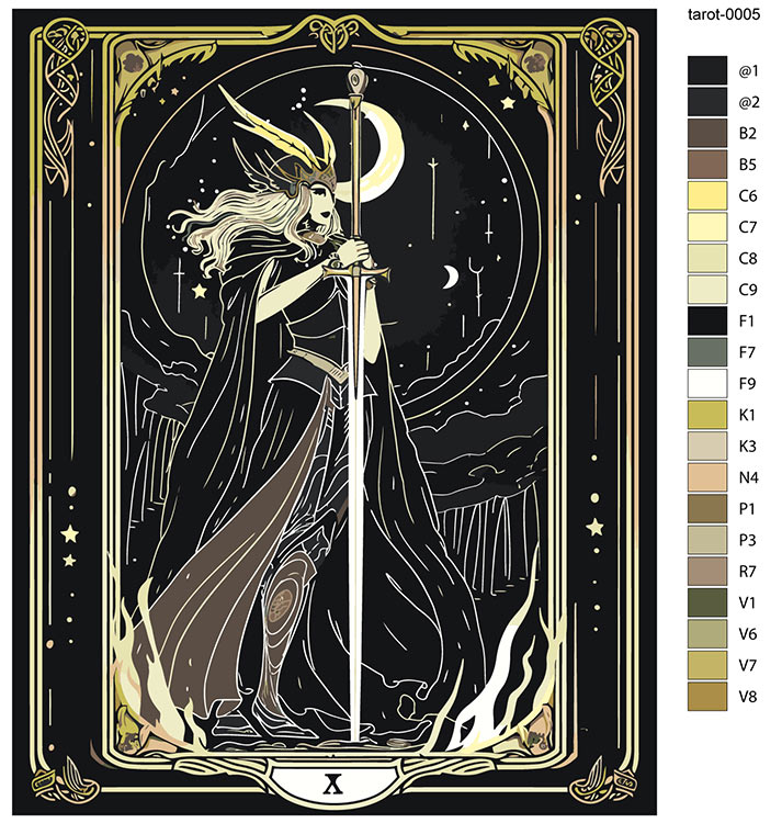 Картина по номерам «Карта таро рыцарь, мистика гадание» — картинка 2