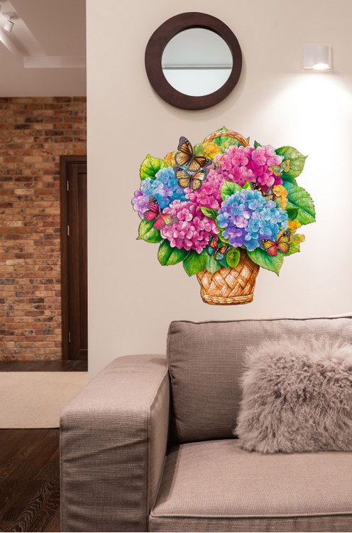 Деревянные пазлы «Корзина с Гортензиями M», Woodbests — картинка 7