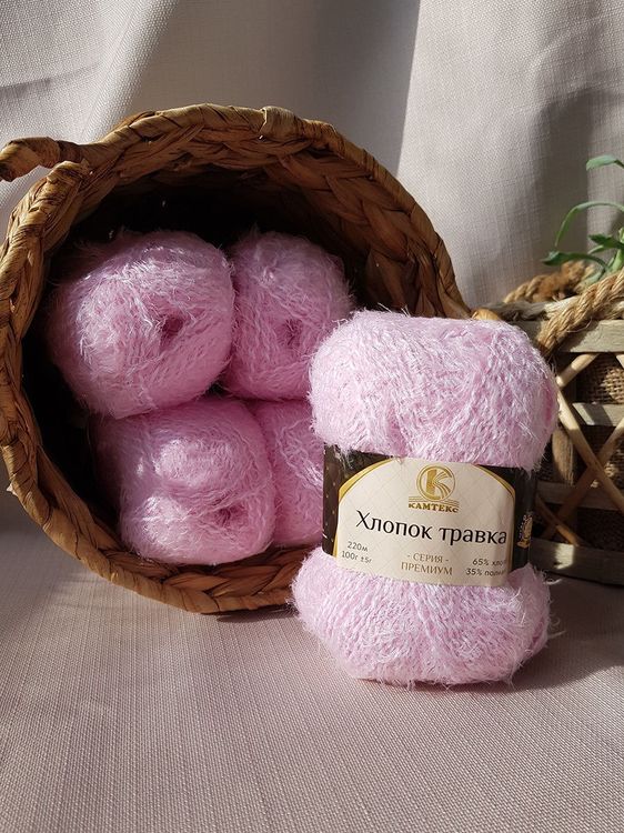 Пряжа Камтекс Хлопок травка (257), разноцветный, 5 шт. по 100 г — картинка 2