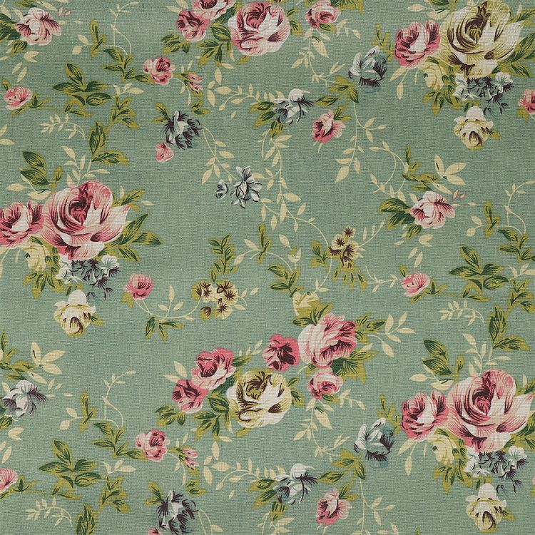 Ткань льняная, 3 м x 150 см, 140 г/м², цвет: зеленый, принт, TBY — картинка 4