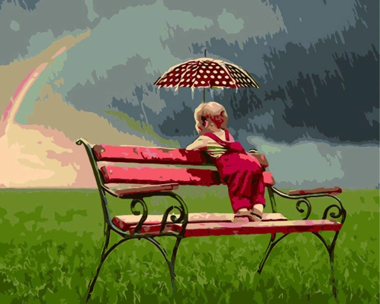 Картина по номерам «Под зонтиком»