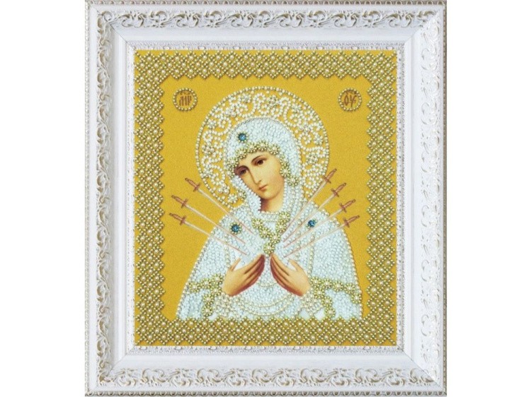 Набор для вышивания бисером «Икона Божией Матери Семистрельная» (золото)