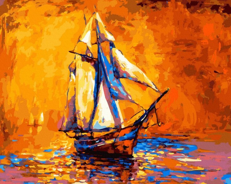 Картина по номерам «Красочный корабль»