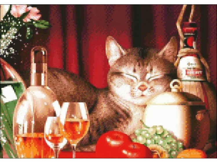 Алмазная вышивка «Счастливый кот» — картинка 2