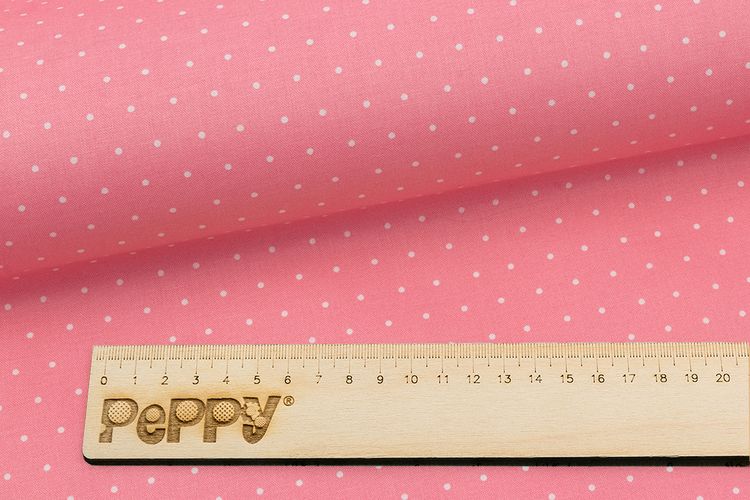 Ткань для пэчворка «БАБУШКИН СУНДУЧОК», 50x55 см, 140 г/м2, 100% хлопок, цвет: БС-54 горох, розовый, Peppy — картинка 2