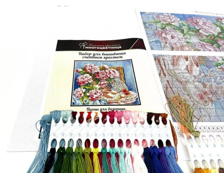 Набор для вышивания «Пионы для балерины» — картинка 3