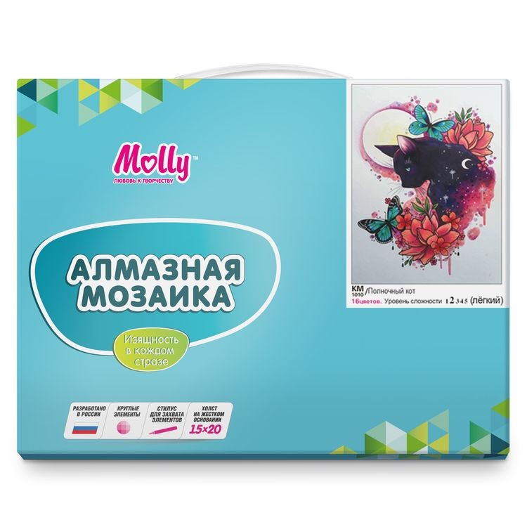 Алмазная вышивка «Полночный кот» — картинка 4