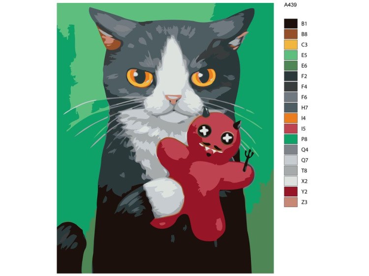 Картина по номерам «Кот с игрушкой» — картинка 2