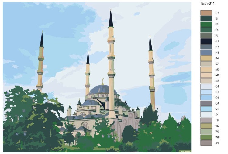 Картина по номерам «Мечеть Сердце Чечни 4» — картинка 2