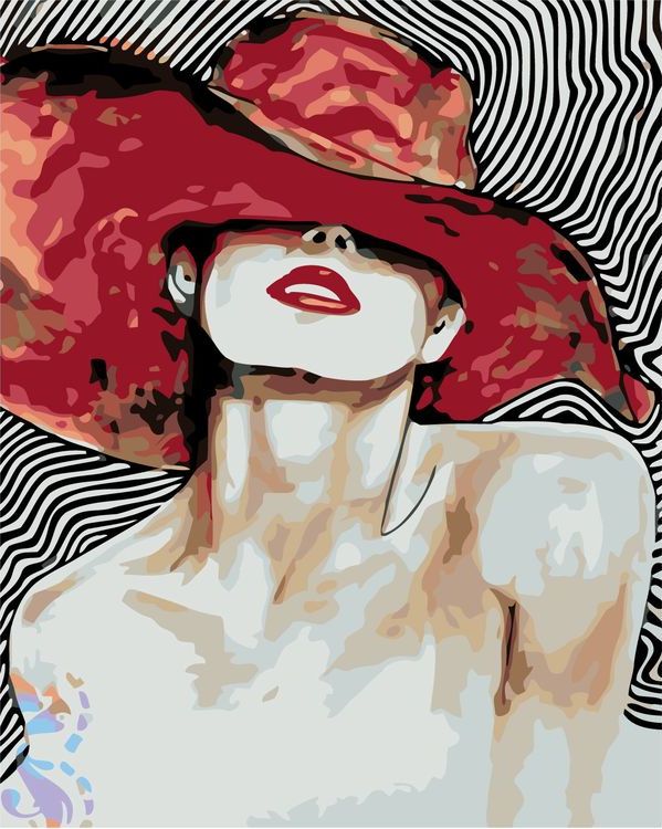 Картина по номерам «Женщина в шляпе» KTMK-881587 Живопись по Номерам 40x50  - купить недорого в Москве по цене производителя, отзывы, фото в интернет  магазине Цветное