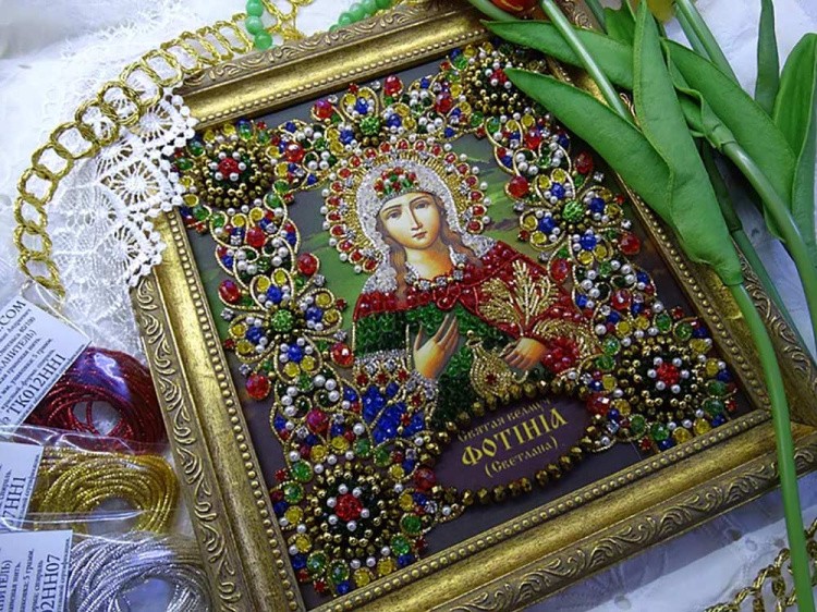 Набор вышивки хрустальными камнями «Святая Фотиния (Светлана)» — картинка 8