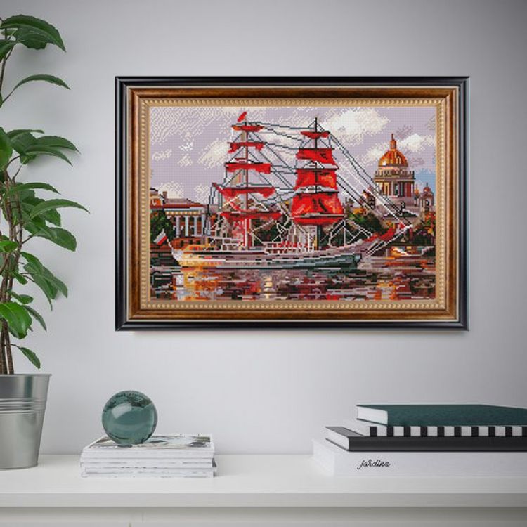 Алмазная вышивка «Санкт-Петербург. Нева. Алые паруса» — картинка 6
