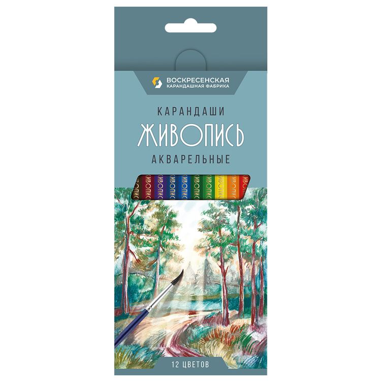 Набор акварельных карандашей ВКФ «Живопись», 12 цветов