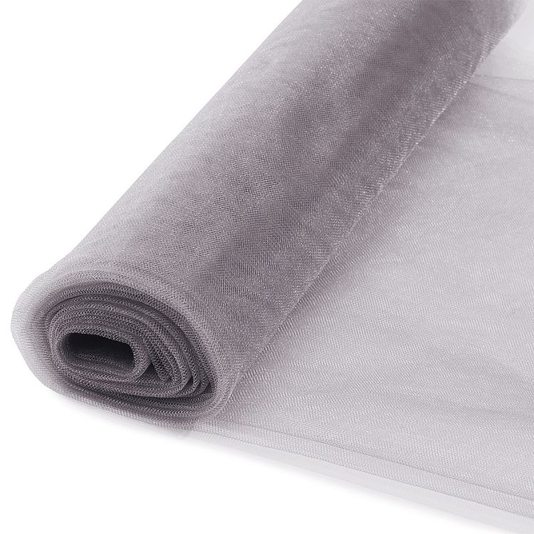 Фатин Kristal средней жесткости, блестящий, 5 м, ширина 300 см, цвет: серый серебро — картинка 4