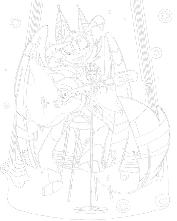 Картина по номерам «Отель Хазбин (Харбин): Хаск с гитарой» — картинка 3