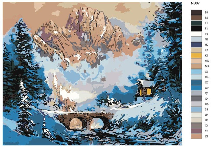 Картина по номерам «Мостик в горах» — картинка 2