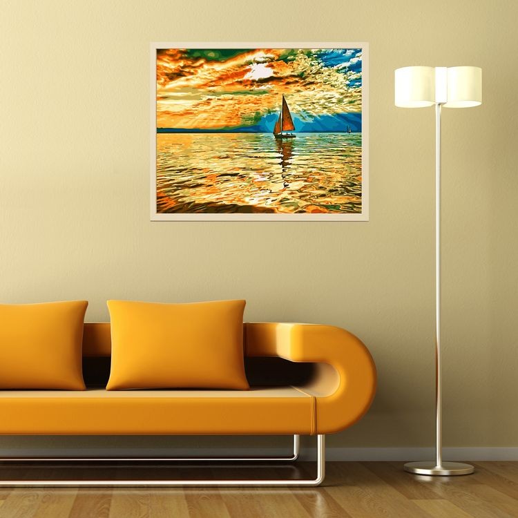 Картина по номерам «Заход солнца» — картинка 4