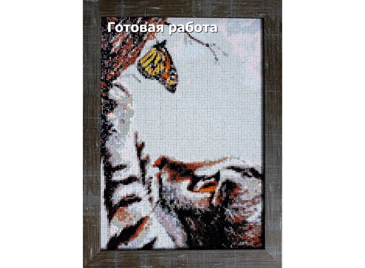 Алмазная вышивка «Игры с бабочкой» — картинка 3