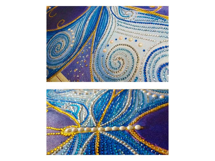 Алмазная вышивка 5D «Голубые крылья бабочки» — картинка 2