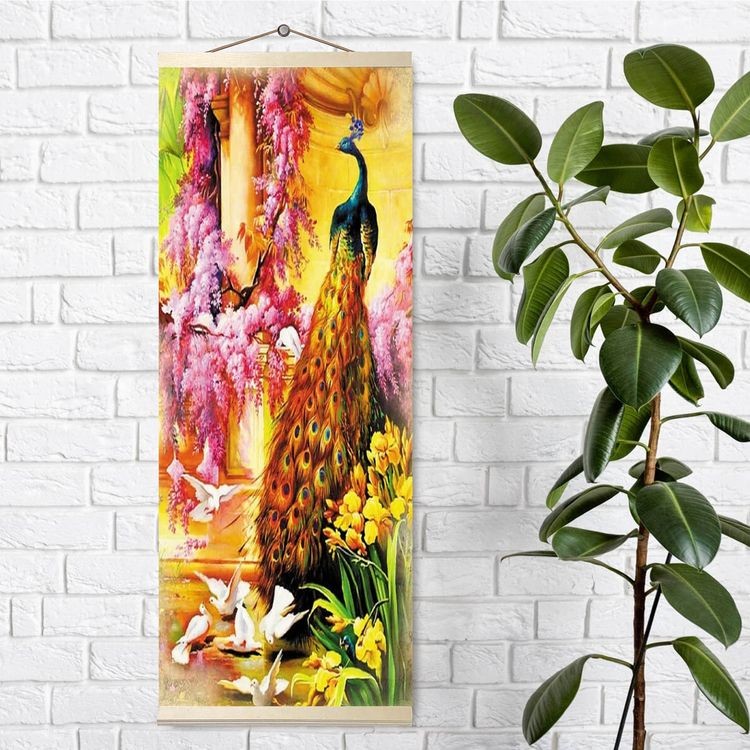 Алмазная вышивка «Панно. Павлин в саду» — картинка 2