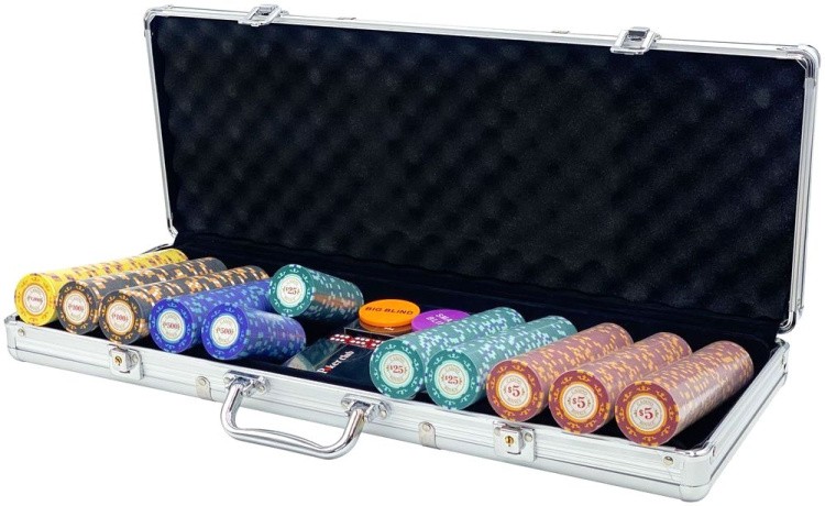 Покерный набор Casino Royal, 500 фишек, 14 г с номиналом в чемодане