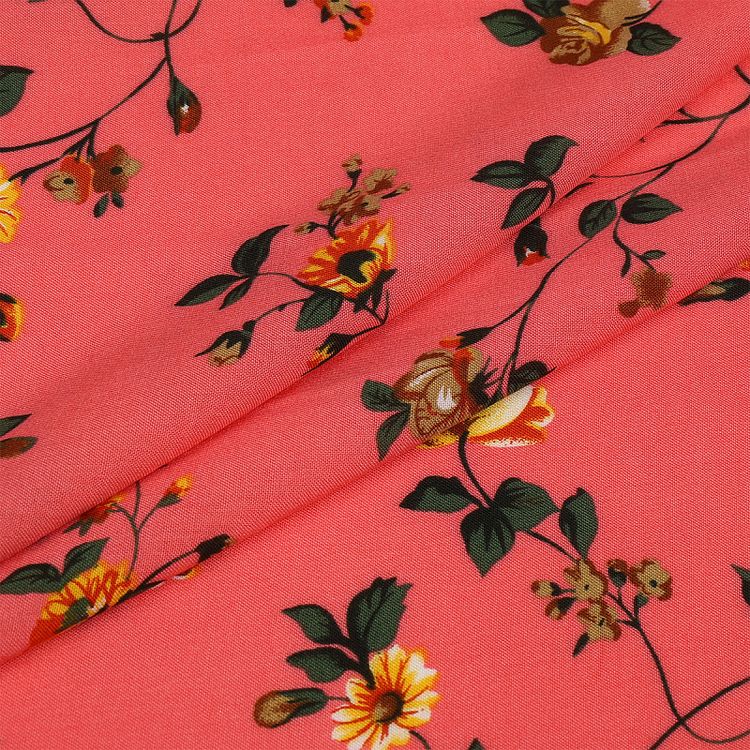 Ткань Штапель с рисунком, 5 м, ширина 145 см, 110 г/м2, цвет: с3 розовый, TBY — картинка 3