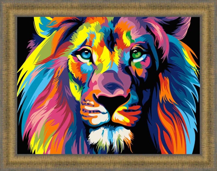 Картина по номерам «Радужный лев» — картинка 2