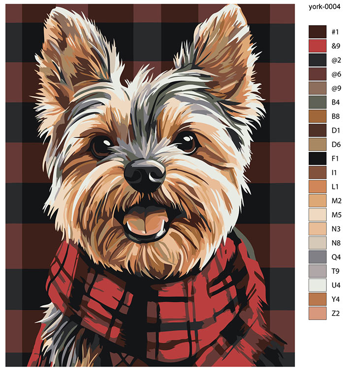 Картина по номерам «Собаки: йоркширский терьер, Англия» — картинка 2
