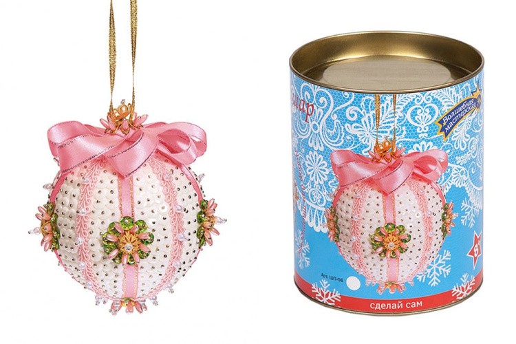 Набор для творчества «Новогодний шар из пайеток. Нежность розовый», Волшебная мастерская — картинка 4