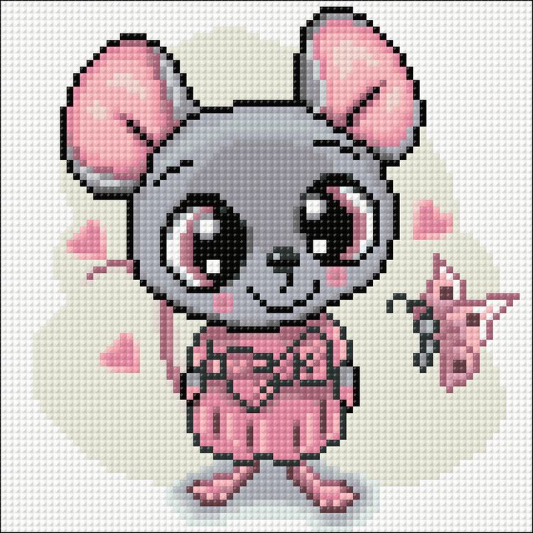 Алмазная вышивка «Мышка в платье» — картинка 2