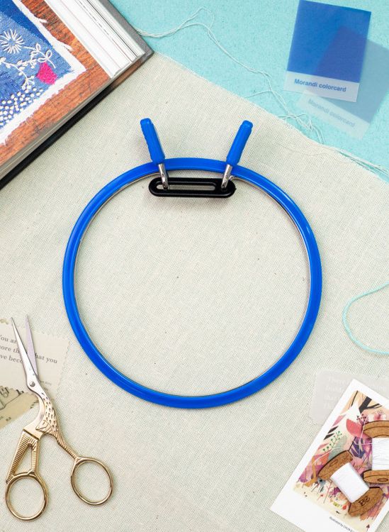 Пяльцы пружинные, диаметр 19,5 см, h-9, цвет: голубой, Nurge — картинка 2